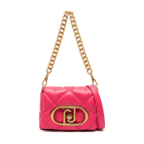 Liu Jo , Fuchsia Quilted Bag with Golden Logo ,Pink female, Sizes: ONE SIZE