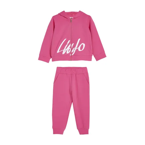 Liu Jo , Full Zip Hoodie and Track Pants Set ,Pink female, Sizes: