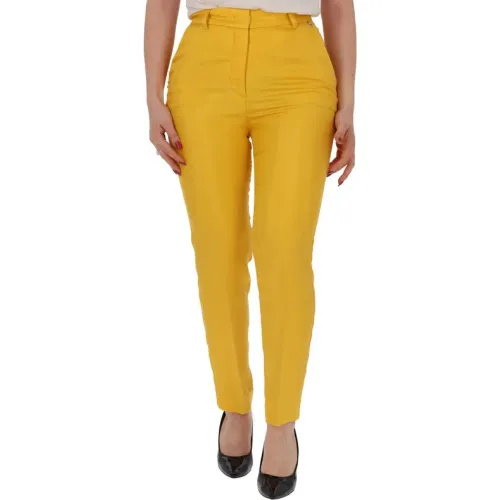 Liu Jo , Golden Slim-Fit Cigarette Pants ,Yellow female, Sizes: