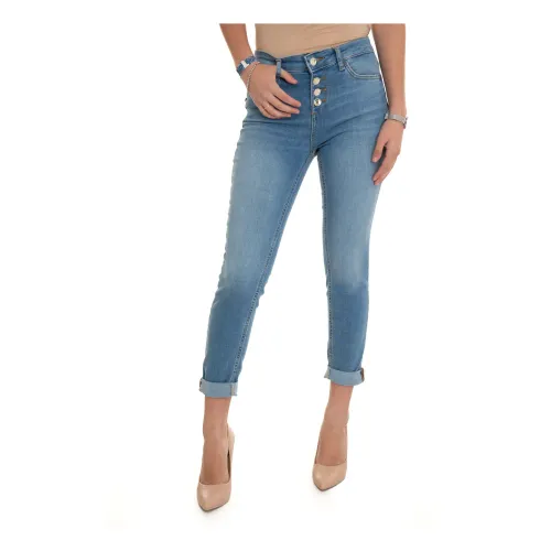 Liu Jo , High Waisted Monroe Denim Jeans ,Blue female, Sizes: