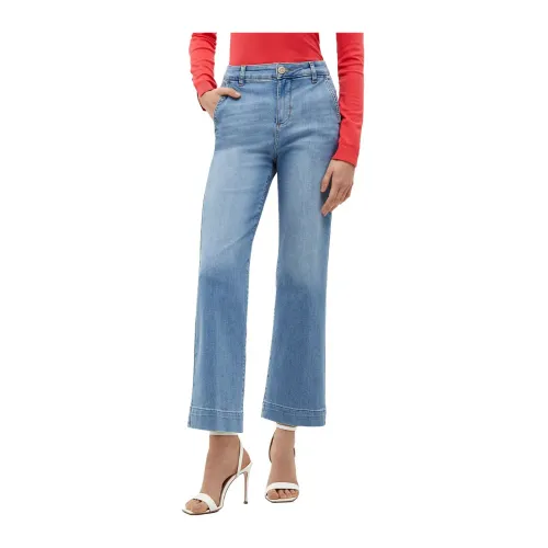 Liu Jo , Jeans pant.filetti cropped h.w. ,Blue female, Sizes: