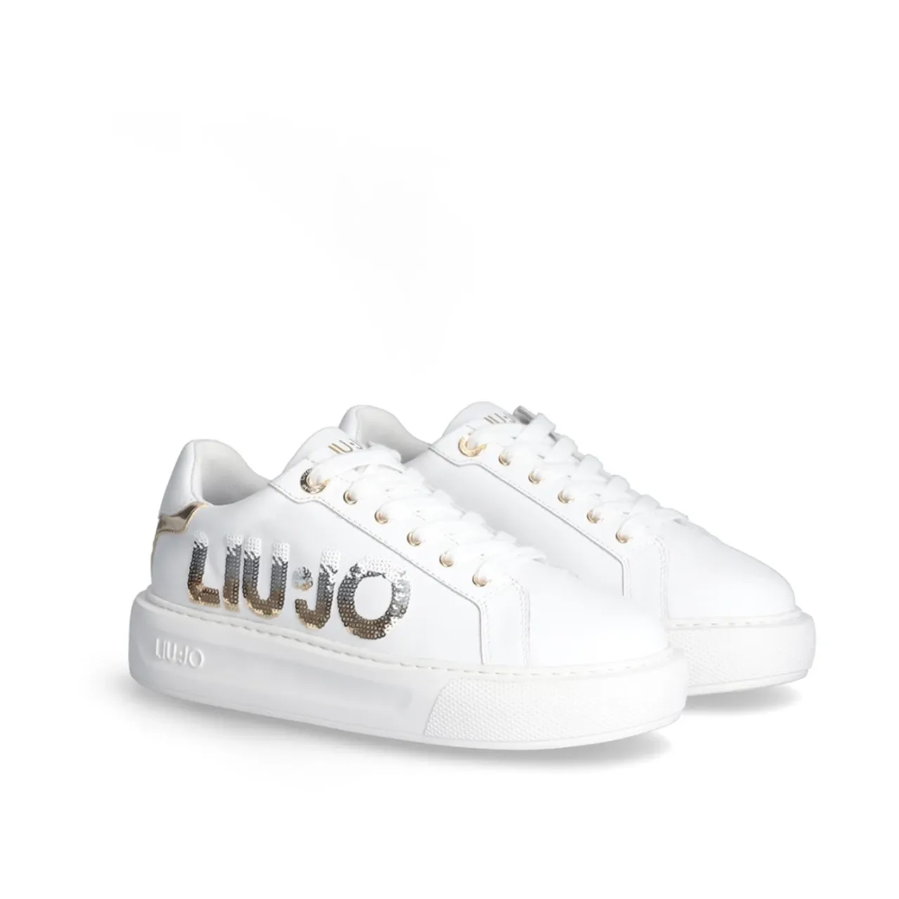 Liu Jo , Kylie 22 Sequin Logo Sneakers ,White female, Sizes: