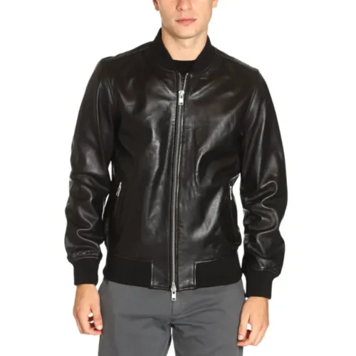 Liu Jo , Leather Bomber Jacket ,Black male, Sizes: