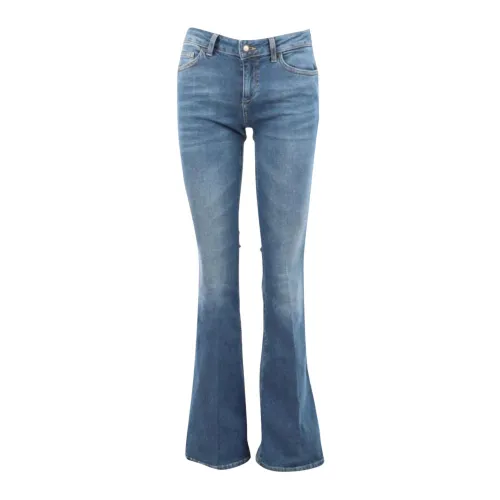 Liu Jo , Low Waist Cotton Boot-cut Jeans ,Blue female, Sizes: