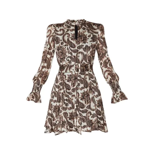 Liu Jo , Paisley Print Fil Coupe Dress ,Beige female, Sizes:
