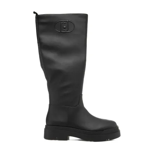 Liu Jo , Platform Boots with Logo Details ,Black female, Sizes: