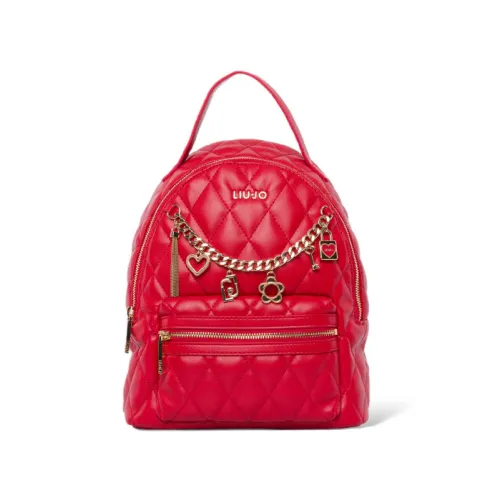 Liu Jo , Quilted Backpack with Charm ,Red female, Sizes: ONE SIZE