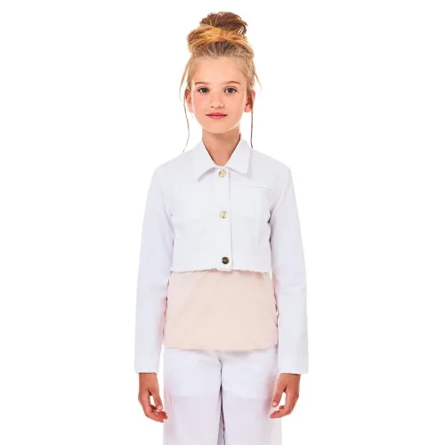 Liu Jo , Short Cotton Gabardine Cropped Jacket ,White female, Sizes: