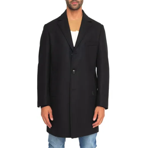 Liu Jo , Single-Breasted Wool Coat ,Black male, Sizes: