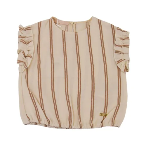 Liu Jo , Sleeveless Top with Striped Design ,Beige female, Sizes: