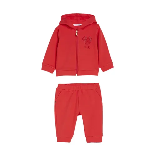 Liu Jo , Sport Set with Full Zip Hoodie and Track Pants ,Red female, Sizes: