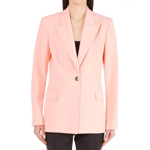 Liu Jo , Stretch Fabric Blazer with Notched Lapel ,Pink female, Sizes: