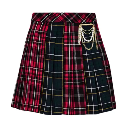 Liu Jo , Tartan Mini Pleated Skirt ,Red female, Sizes: