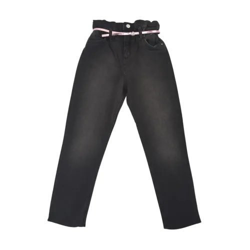 Liu Jo , Vintage Chief Black Jeans with Pink Belt ,Black female, Sizes: