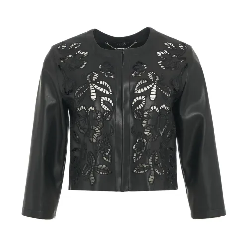 Liu Jo , Women's Clothing Jackets & Coats Black Ss24 ,Black female, Sizes: