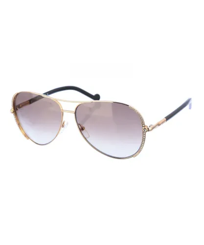 Liu Jo Womenss Oval Shape Metal Sunglasses LJ102SR - Brown - One