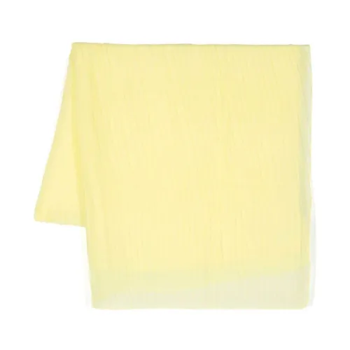 Liu Jo , Yellow Pleated Chiffon Scarf ,Yellow female, Sizes: ONE