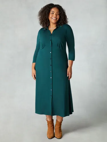 Live Unlimited Curve Jersey Empire Seam Shirt Dress, Green - Green - Female