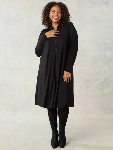 Live Unlimited Curve Jersey Shirt Dress - Black - Female