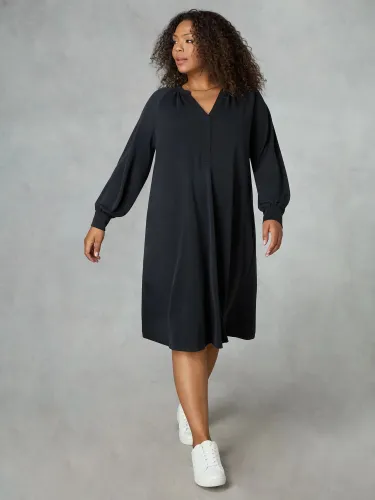 Live Unlimited Curve Jersey Swing Dress, Black - Black - Female