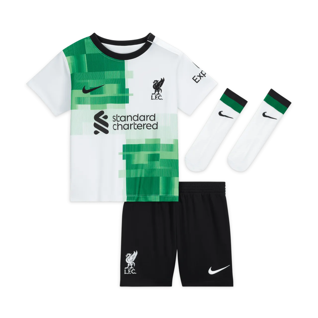 Liverpool F.C. 2023/24 Away Baby/Toddler Nike Dri-FIT 3-Piece Kit - White - Polyester