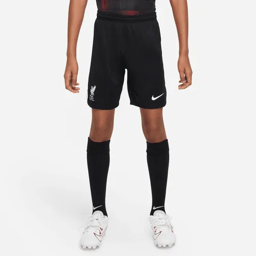 Liverpool F.C. 2023/24 Stadium Away Older Kids' Nike Dri-FIT Football Shorts - Black - Polyester