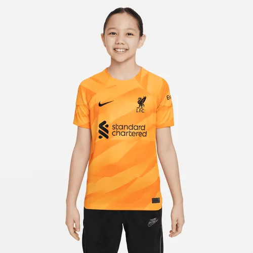 Liverpool F.C. 2023/24 Stadium Goalkeeper Older Kids' Nike Dri-FIT Short-Sleeve Football Shirt - Yellow - Polyester