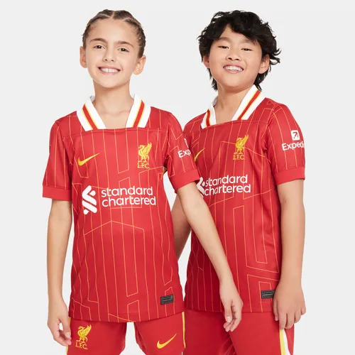 Liverpool F.C. 2024/25 Stadium Home Older Kids' Nike Dri-FIT Football Replica Shirt - Red - Polyester