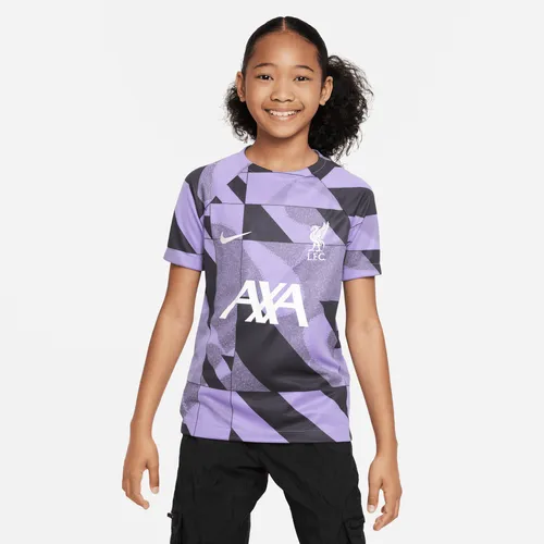 Liverpool F.C. Academy Pro Third Older Kids' Nike Dri-FIT Football Pre-Match Top - Purple - Polyester