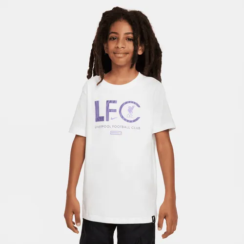 Liverpool F.C. Mercurial Older Kids' Nike Football T-Shirt - White - Cotton