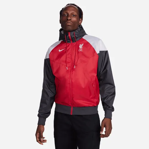 Liverpool F.C. Sport Essentials Windrunner Men's Nike Football Hooded Woven Jacket - Red - Polyester