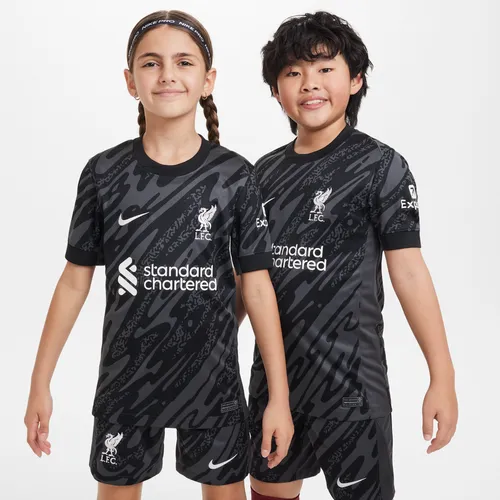 Liverpool F.C. Stadium Goalkeeper Older Kids' Nike Dri-FIT Football Replica Short-Sleeve Shirt - Grey - Polyester