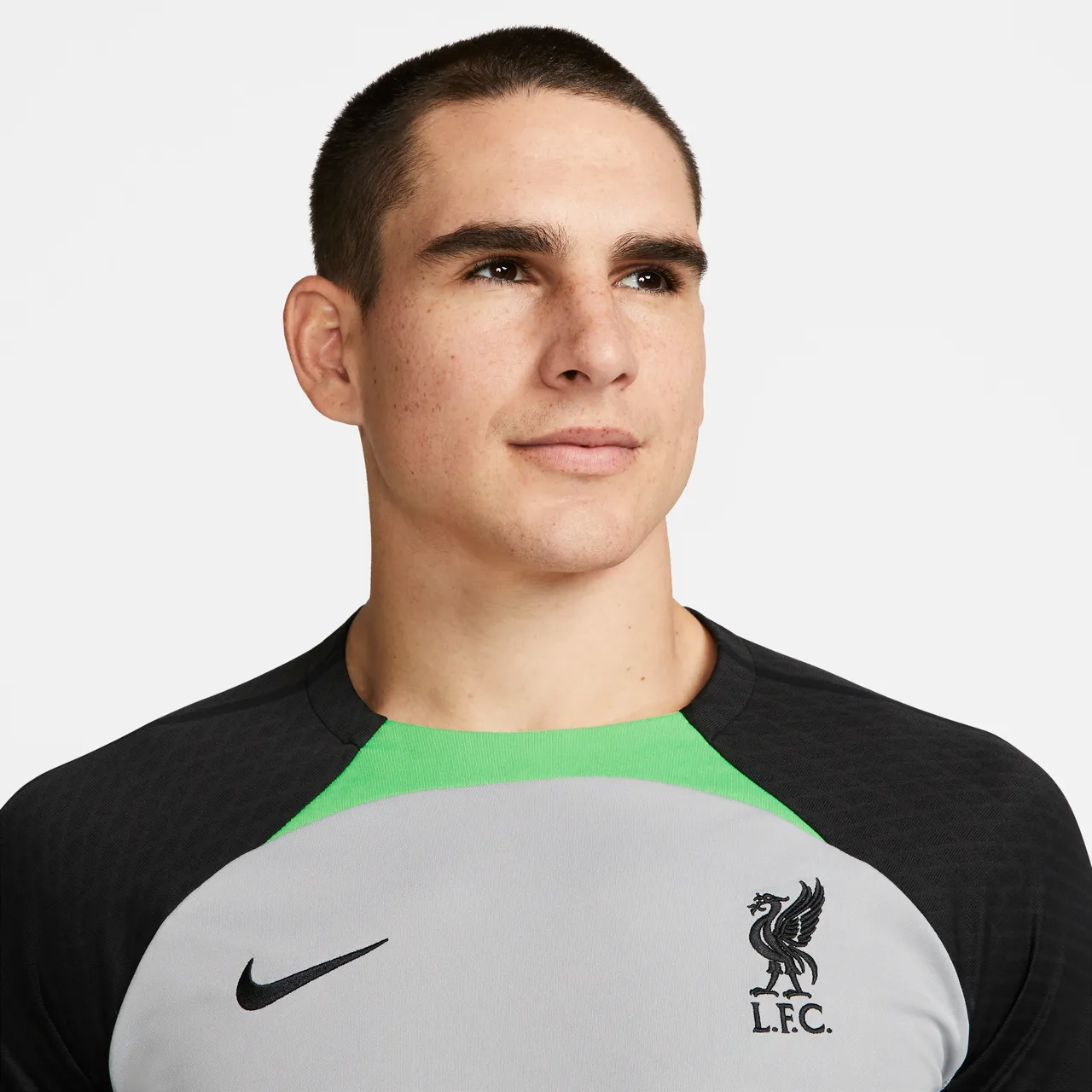 Liverpool F.C. Strike Men's Nike Dri-FIT Knit Football Top - Grey - Polyester