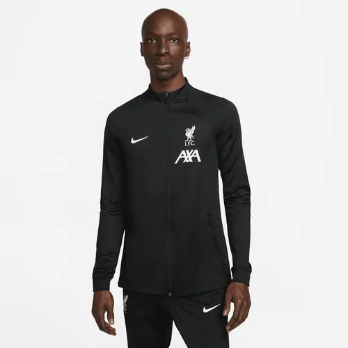 Liverpool F.C. Strike Men's Nike Dri-FIT Knit Football Tracksuit Jacket - Black - Polyester