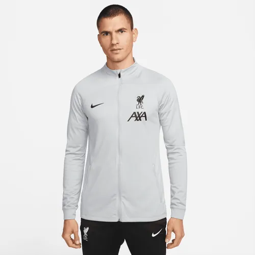 Liverpool F.C. Strike Men's Nike Dri-FIT Knit Football Tracksuit Jacket - Grey - Polyester
