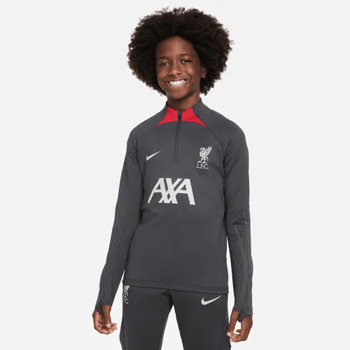 Liverpool F.C. Strike Older Kids' Nike Dri-FIT Football Drill Top - Grey - Polyester