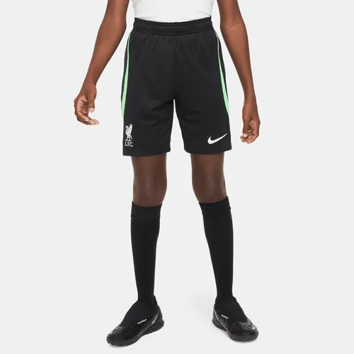 Liverpool F.C. Strike Older Kids' Nike Dri-FIT Knit Football Shorts - Black - Polyester