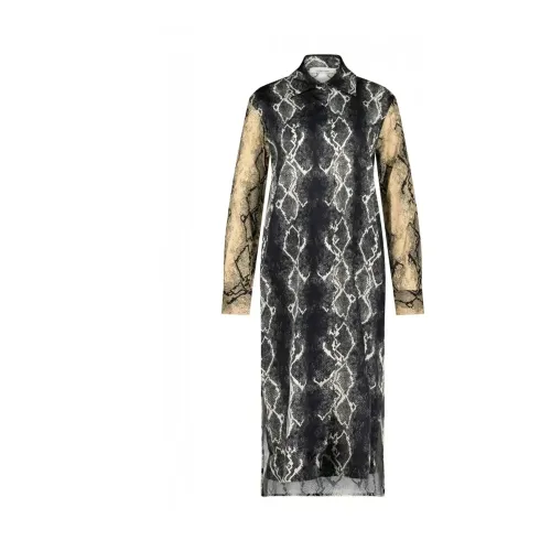 Liviana Conti , Animal Print Maxi Dress ,Black female, Sizes: