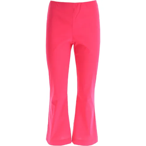 Liviana Conti , Fuchsia Straight Trousers ,Pink female, Sizes: