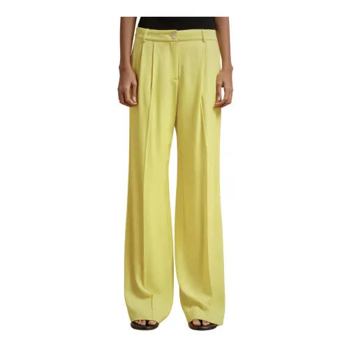 Liviana Conti , Sophisticated Drap Trousers ,Yellow female, Sizes: