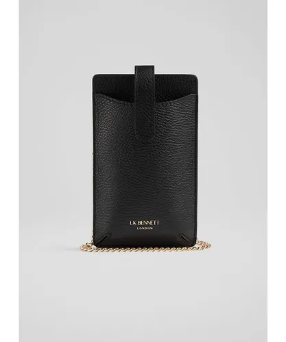 LK Bennett Mackenzie Leather Phone Pouch,Black - One Size