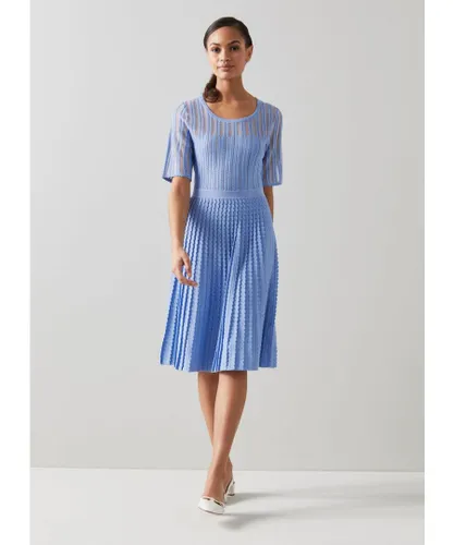 LK Bennett Womens Anna Dress, Hyacinth - Blue Nylon