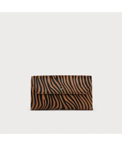 LK Bennett Womens Dora clutch, Natural Zebra - Animal Leather - One Size