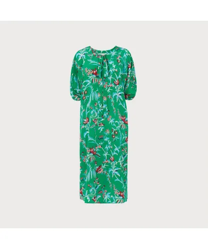 LK Bennett Womens Estella Dress, Green Silk