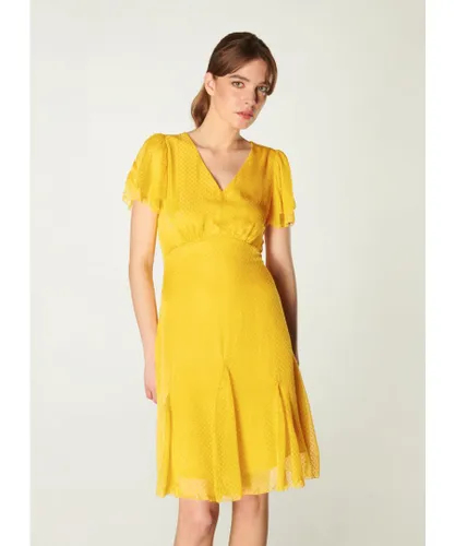 LK Bennett Womens Hally Dress, Mustard