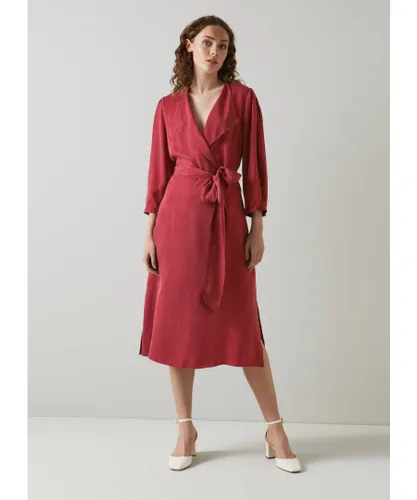 LK Bennett Womens Iris Dress, Burgundy - Red