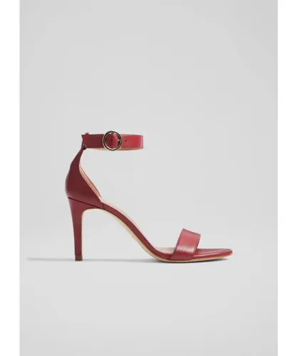 LK Bennett Womens Ivy Formal Sandals, Red Nappa Leather