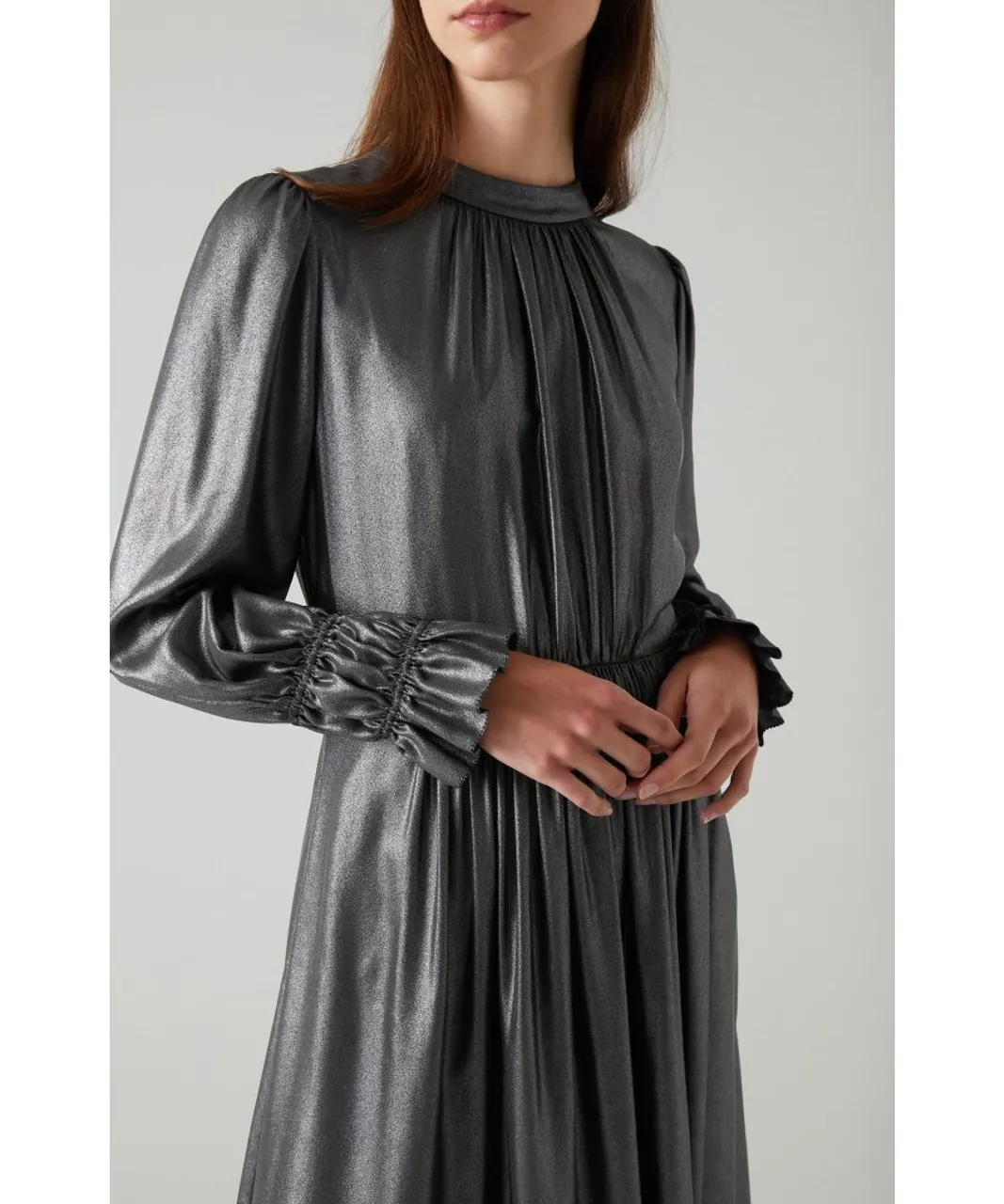 LK Bennett Womens Louise Dresses,Gunmetal - Silver