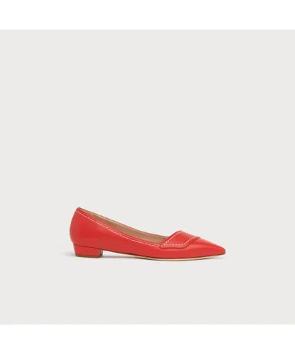LK Bennett Womens POLLY Flats, Red Nappa Leather