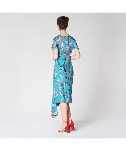LK Bennett Womens Porter Dress, Blue Silk